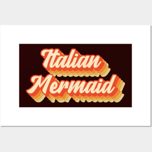 Italian Mermaid - Retro vintage style Posters and Art